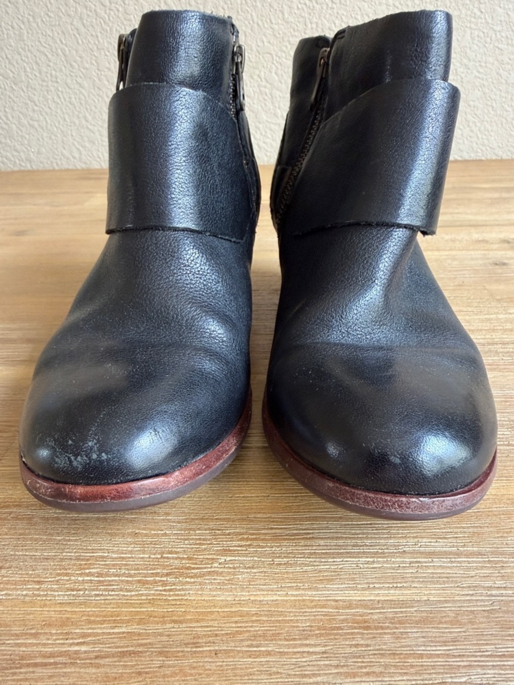 Kork-Ease Black Leather Ankle Booties with Buckle & Side Zip - Picture 8 of 14